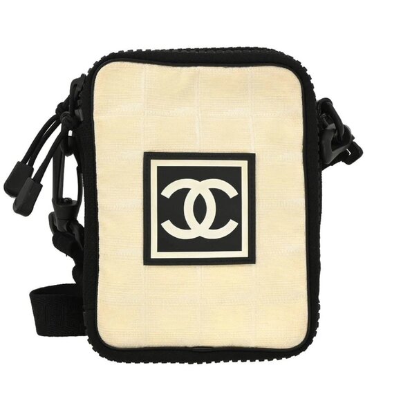 Chanel Beige Nylon Travel Sport Line Shoulder Bag - Picture 1 of 12